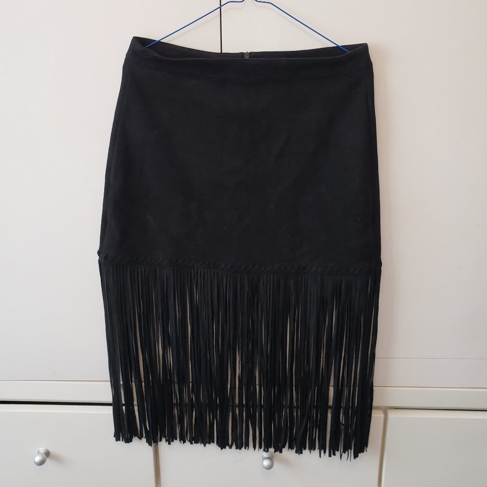 Suade fringe skirt